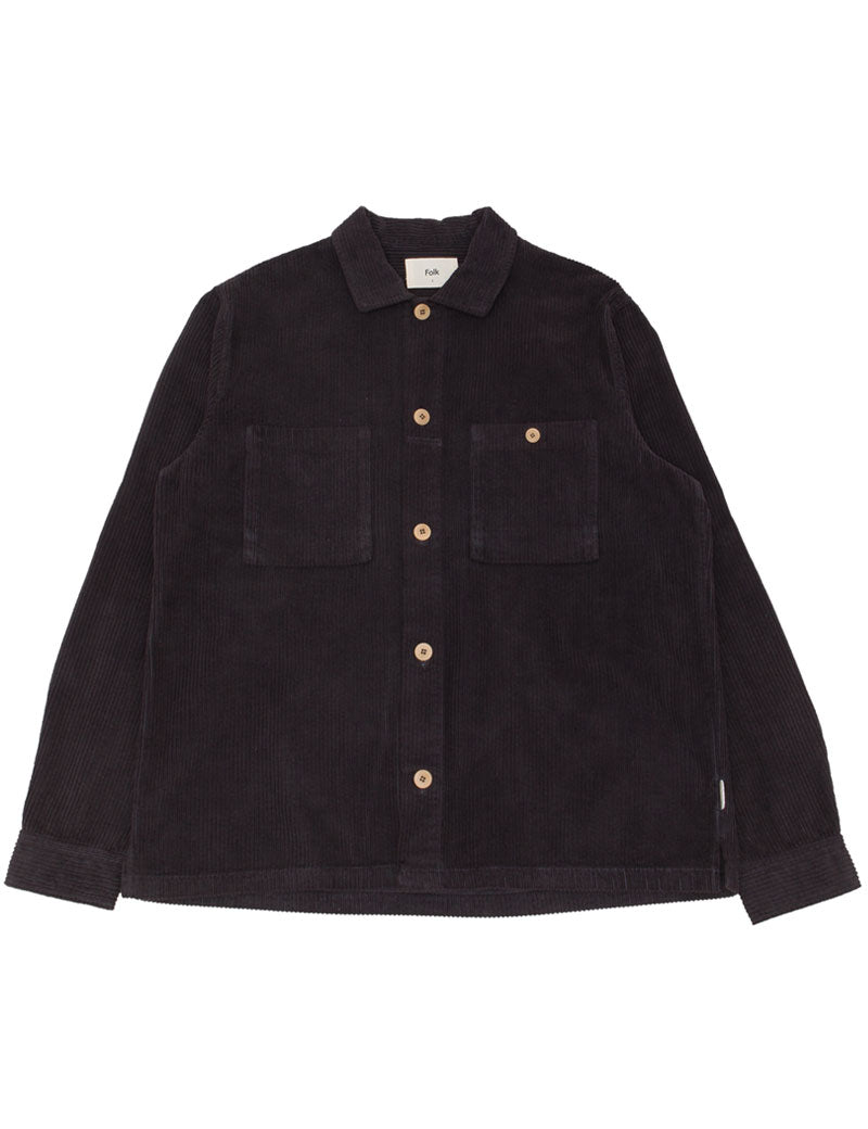 Folk Patch Overshirt Soft Black Heavy Cord