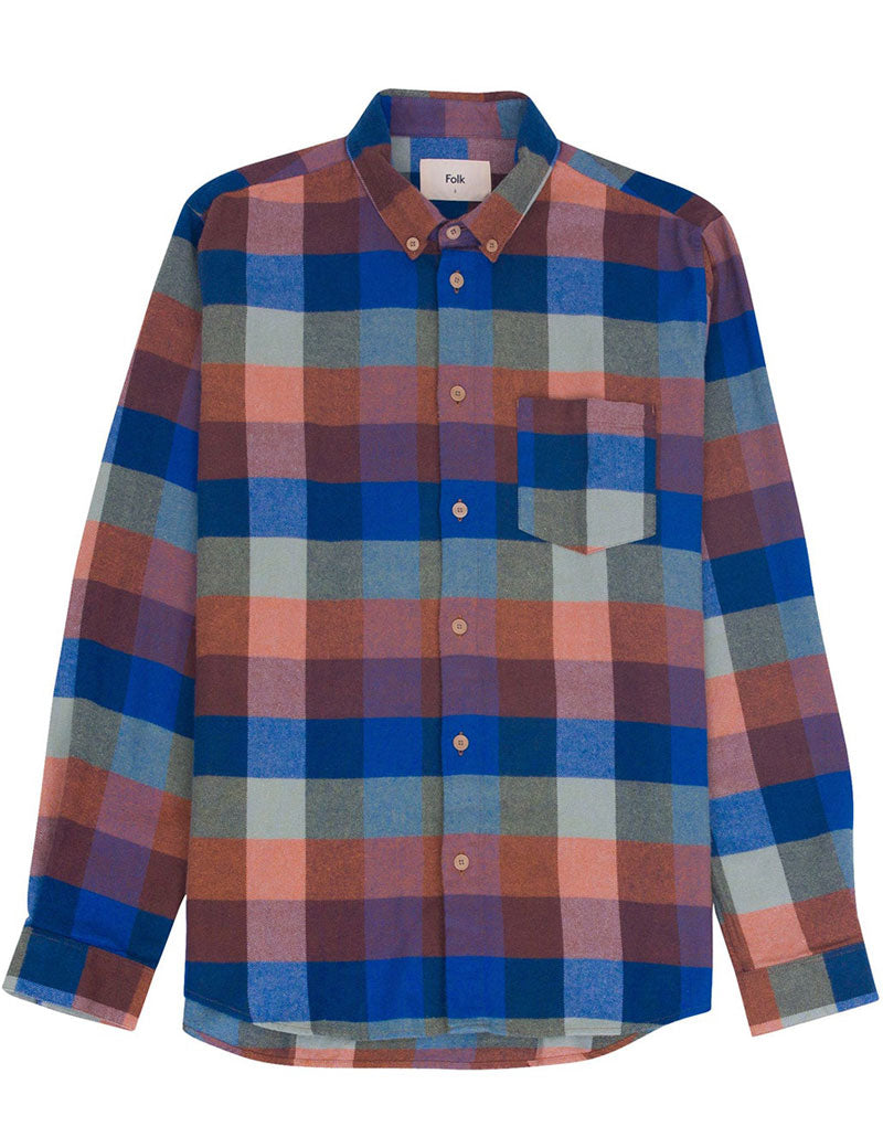 Folk Relaxed Fit Shirt Rust Navy Mix