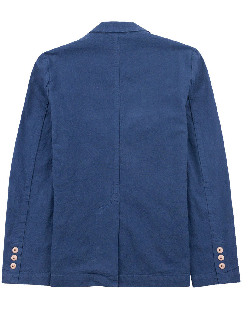 Folk Cotton Linen Blazer Soft Navy