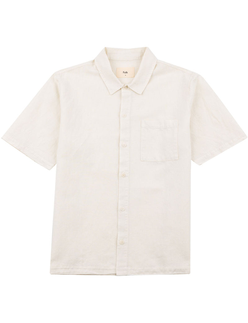 Folk Gabe Short Sleeve Shirt Ecru Off White