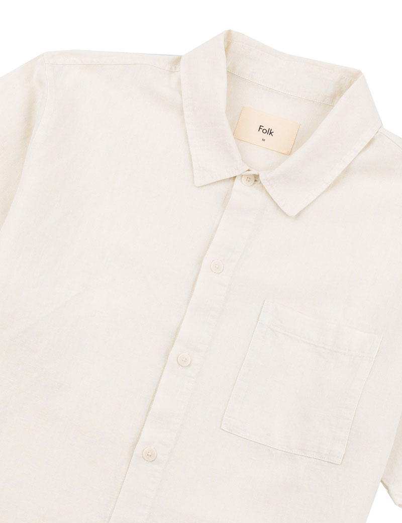 Folk Gabe Short Sleeve Shirt Ecru Off White