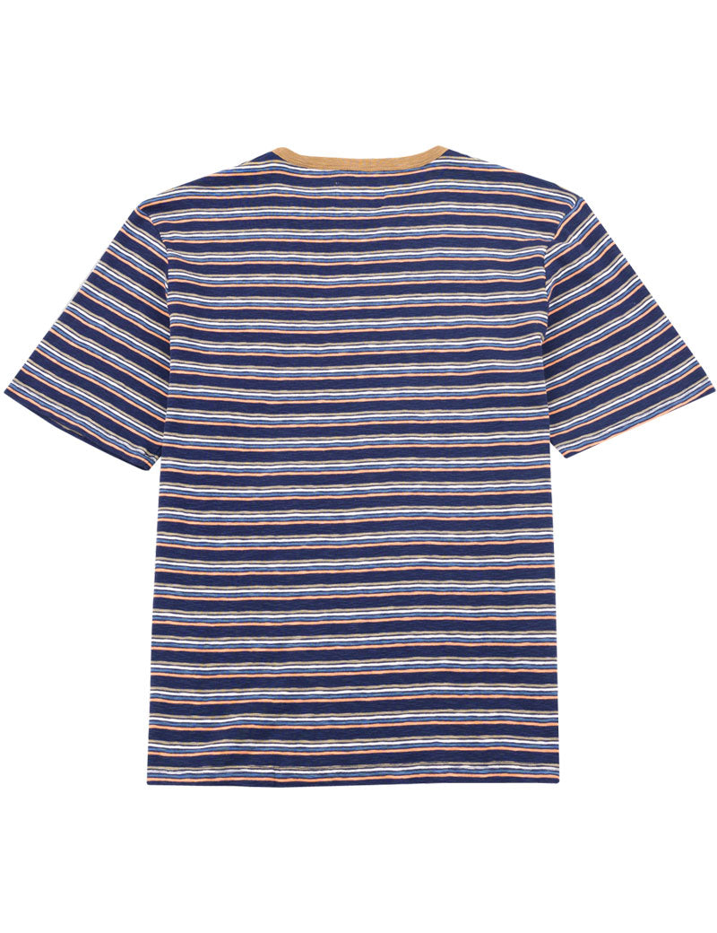 Folk Multi Stripe Tee Navy Mix