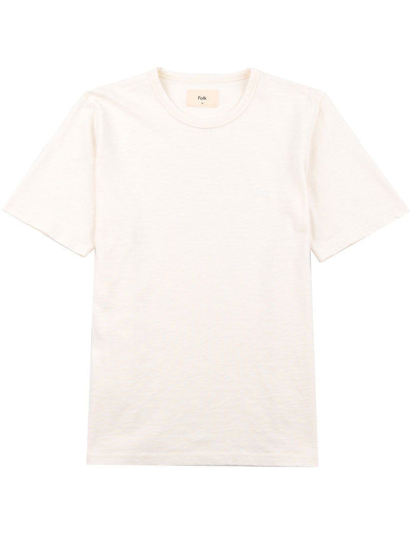 Folk Slub Tee Ecru Off White