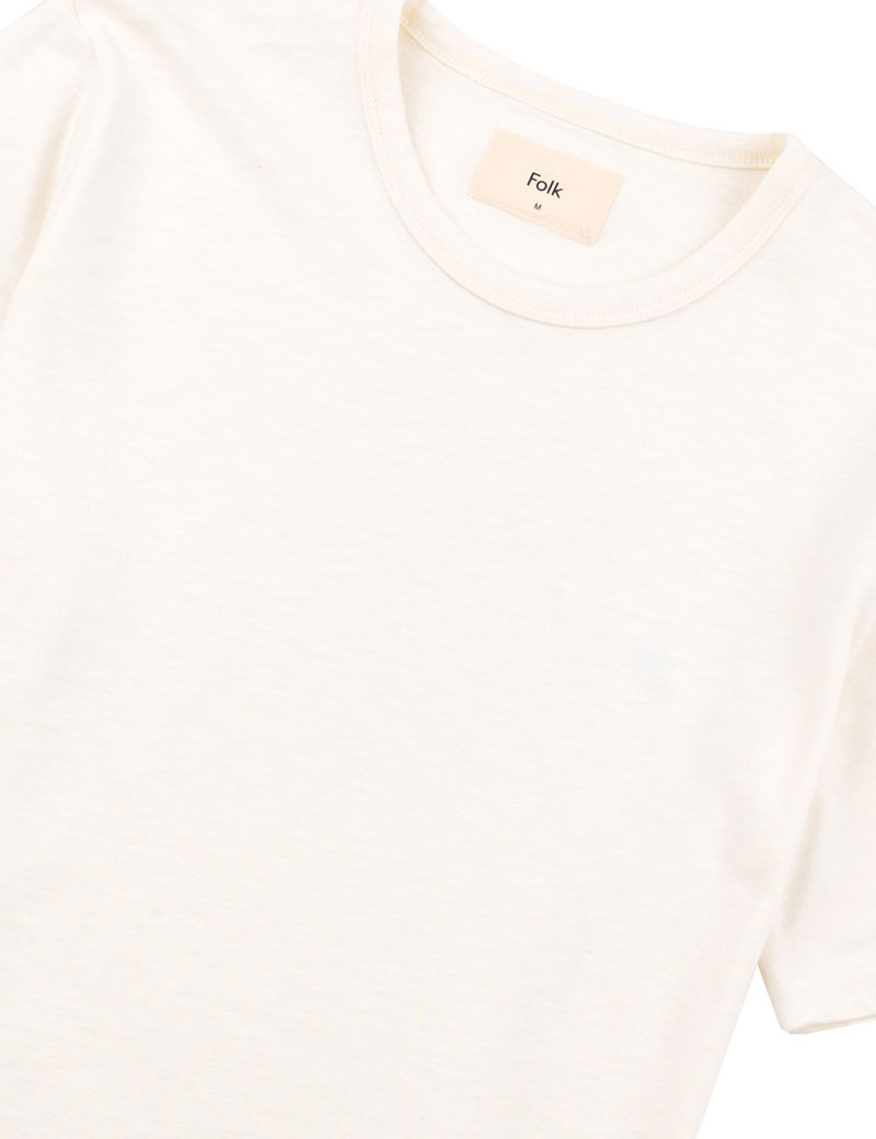 Folk Slub Tee Ecru Off White