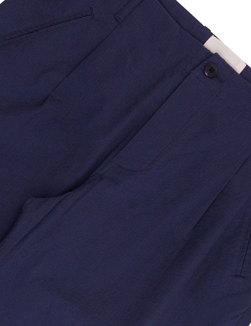 Folk Assembly Pant Navy Seersucker