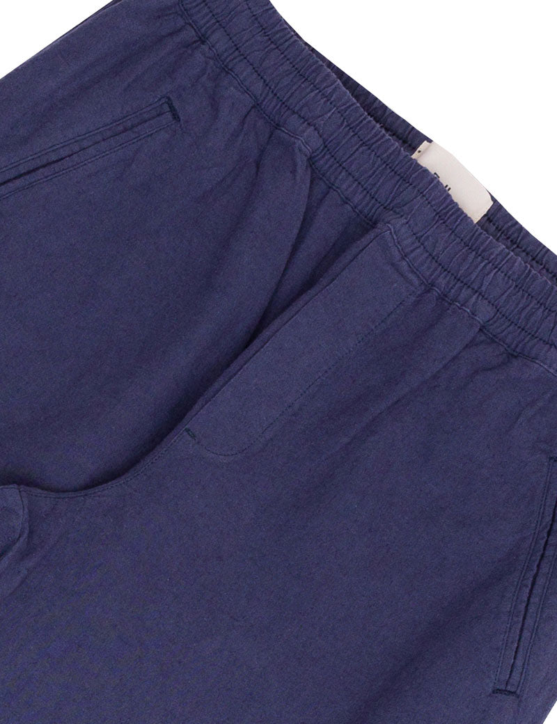 Folk Drawcord Assembly Pant Soft Navy Cotton Linen