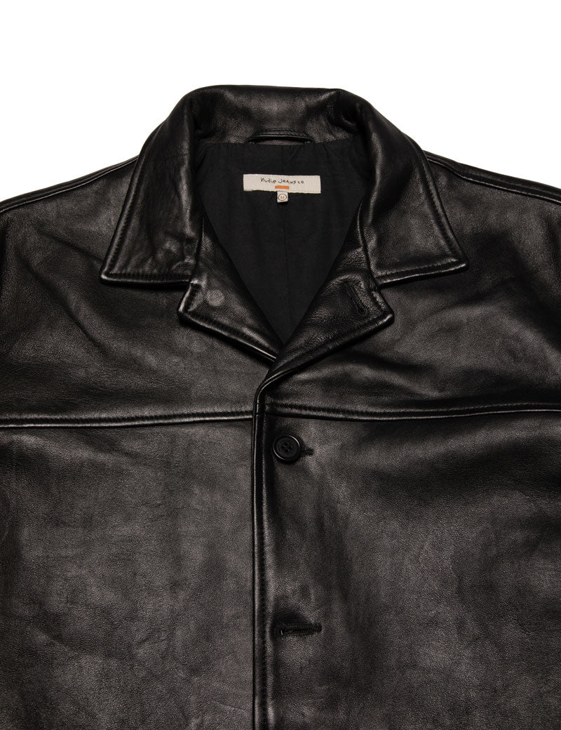 Nudie Jeans Co Ferry Leather Jacket Black