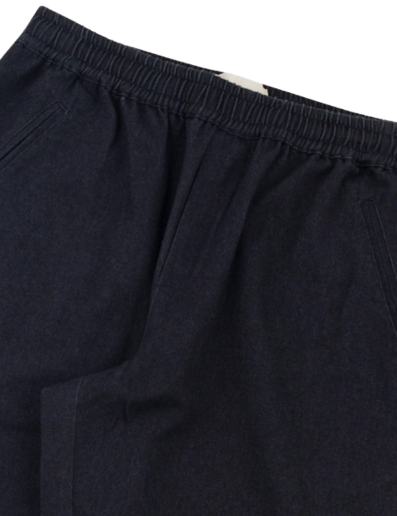 Folk Drawcord Assembly Pant Black Twill Back View Waistband Detail