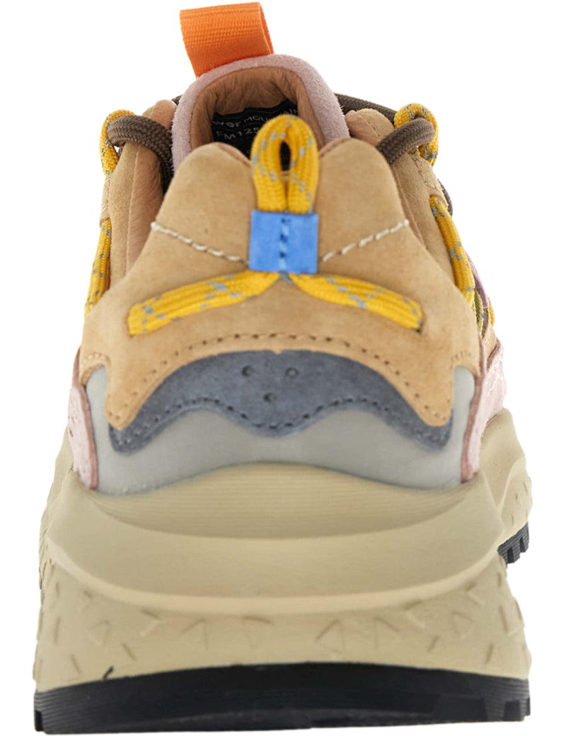 Flower Mountain Yamabushi Woman Trainers Cognac, Taupe & Pink Heel