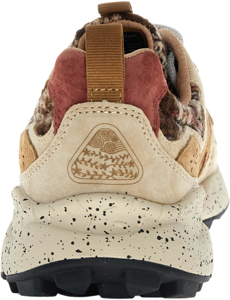 Flower Mountain Yamano 3 Uni Trainers Light Brown, Cream & Brown Heel