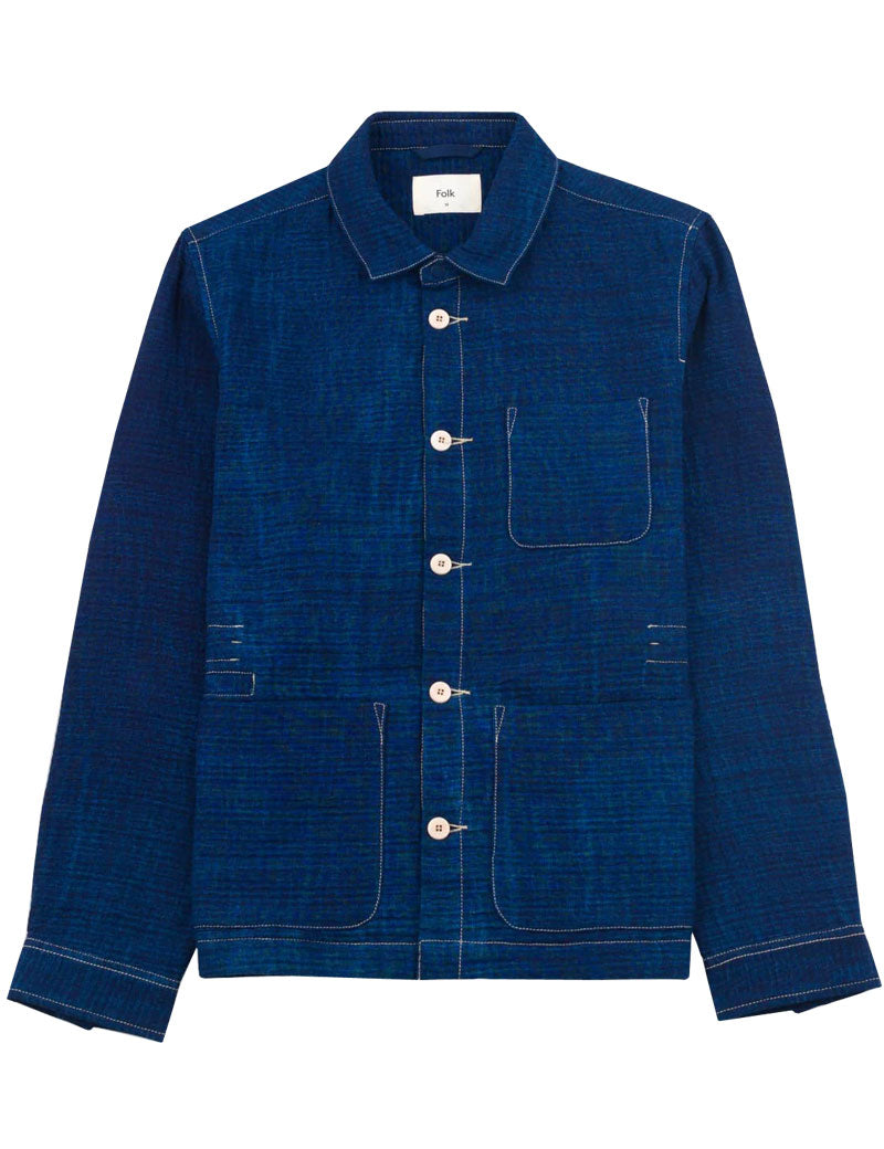 Folk Assembly Jacket Indigo Waffle