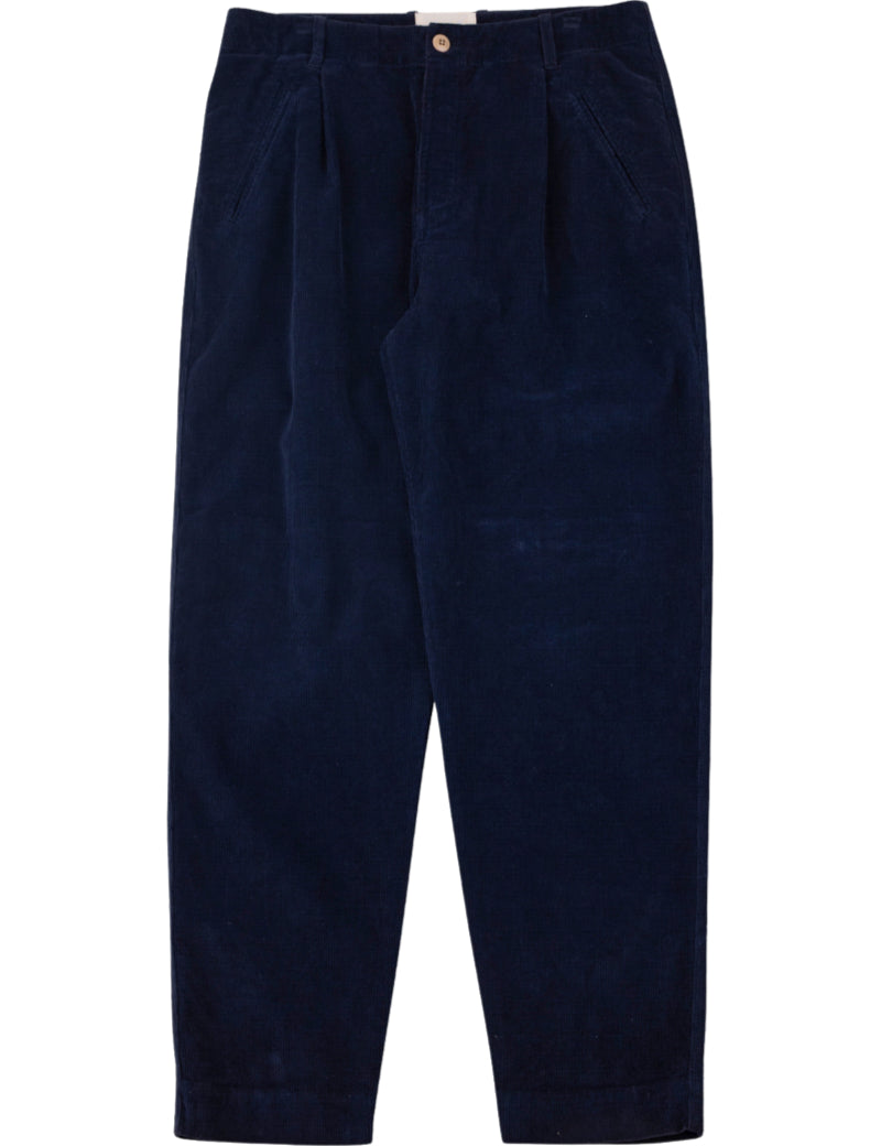 Folk Assembly Pant Deep Navy Cord Front View