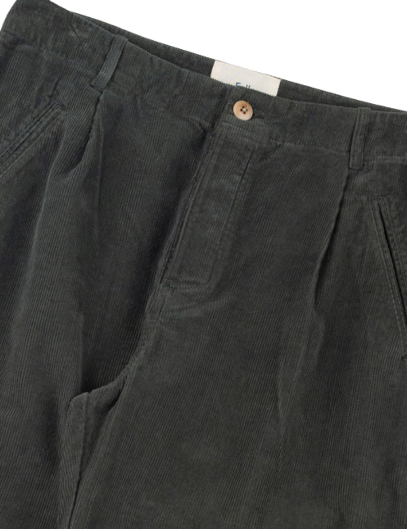 Folk Assembly Pant Deep Sage Cord Waistband Detail