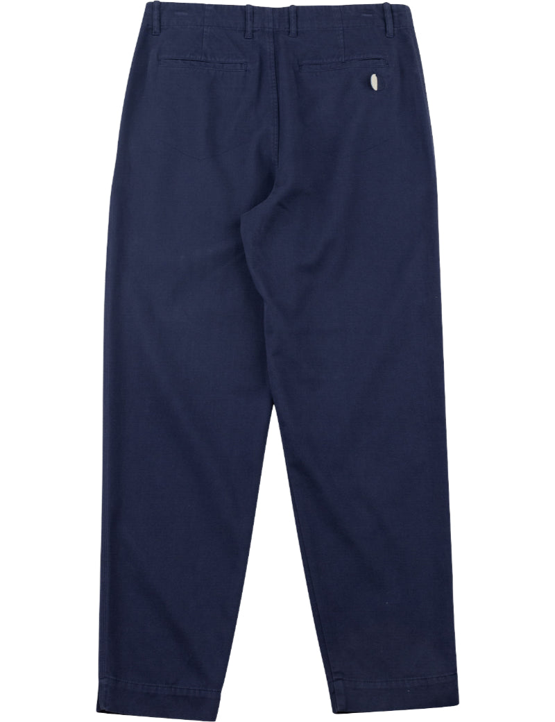 Folk Assembly Pant Navy Brushed Back View