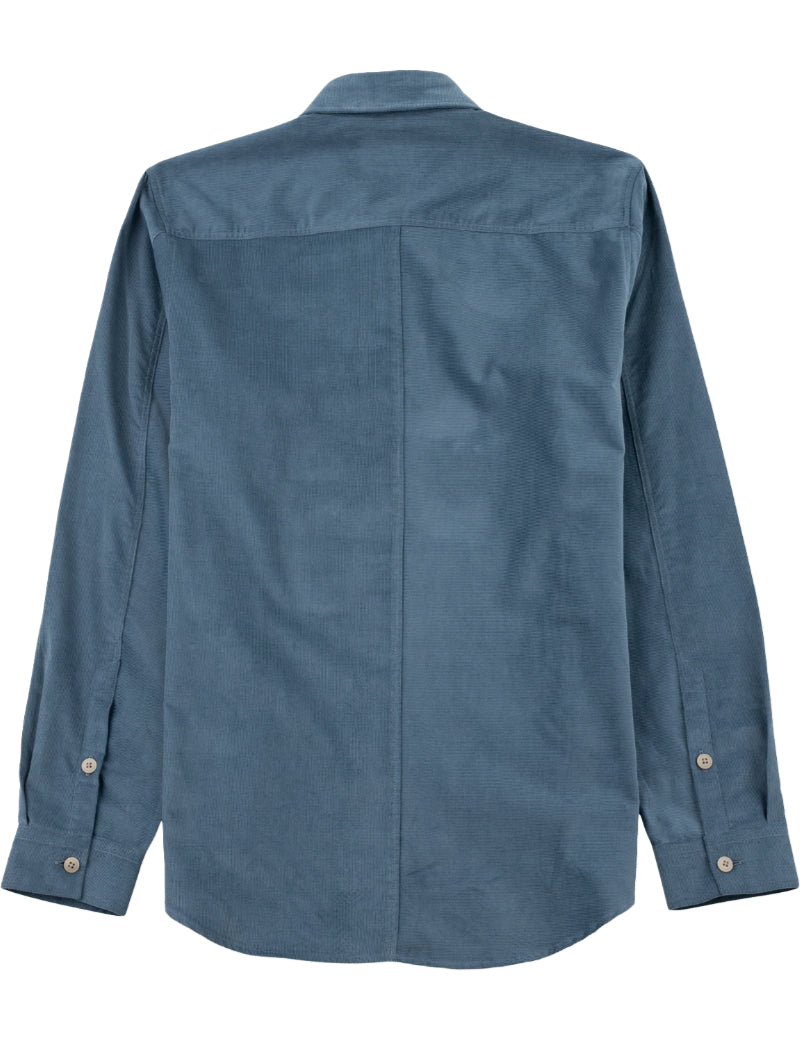 Folk Direction Babycord Shirt Blue Oxide Main Back View