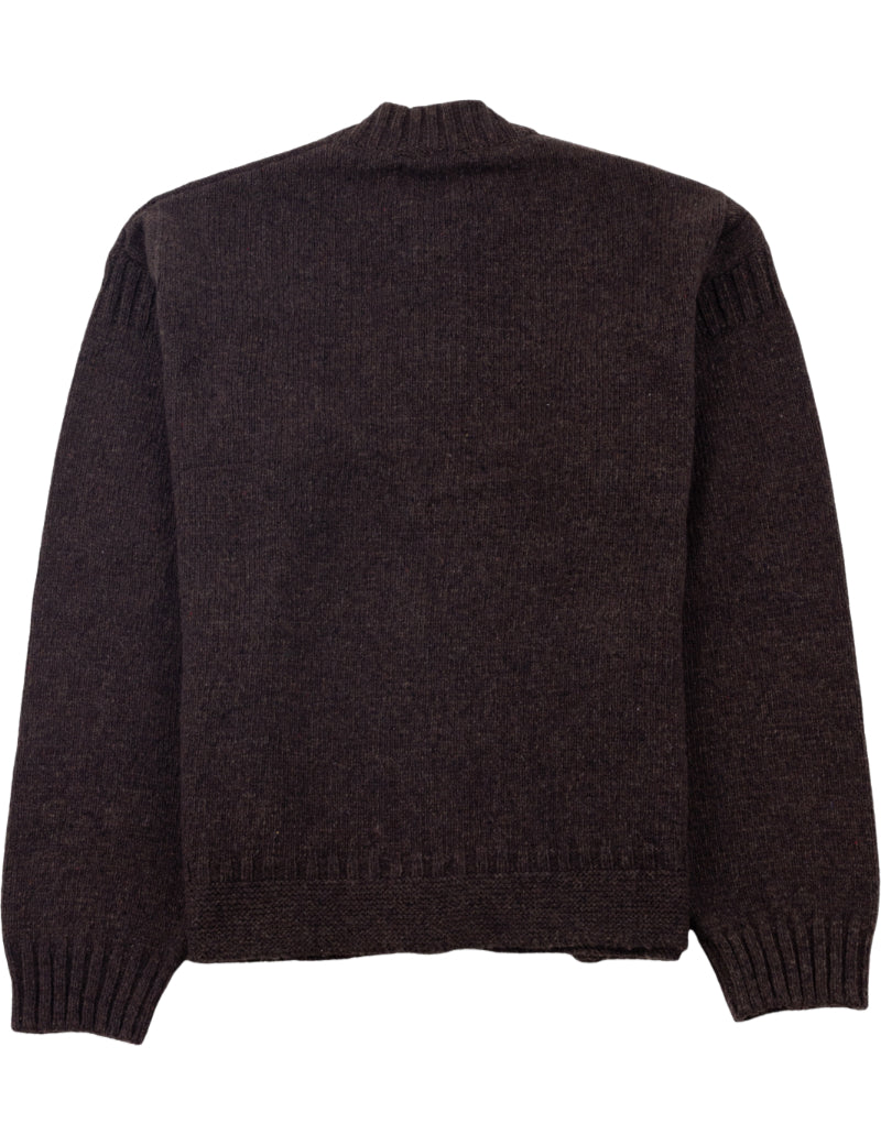 Folk Knitted Jacket Espresso Main Back View