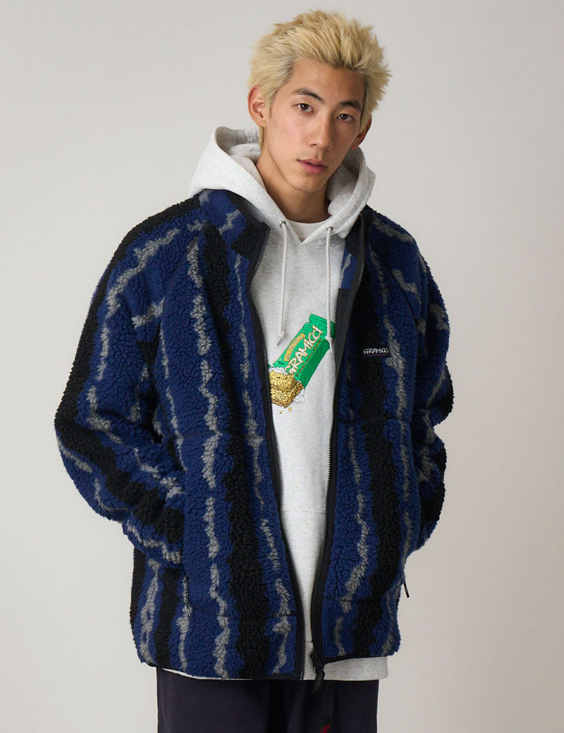 Gramicci Ripple Sherpa Jacket Navy Ripple