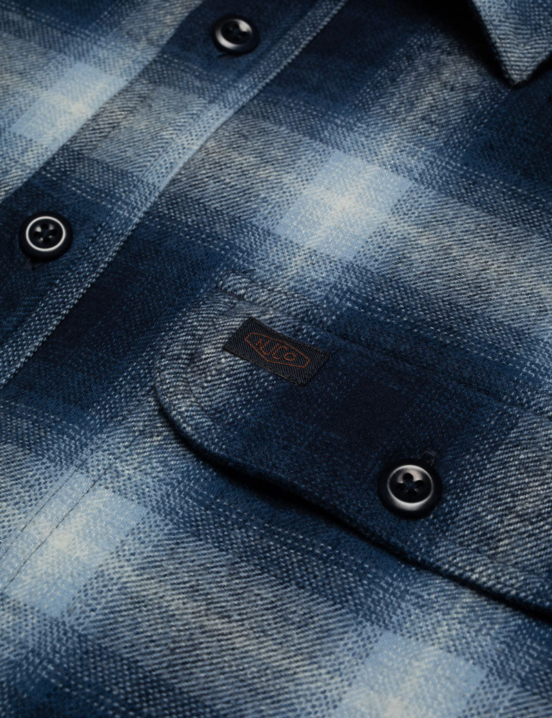 Nudie Jeans Co Glenn Padded Shadow Check Shirt Blue