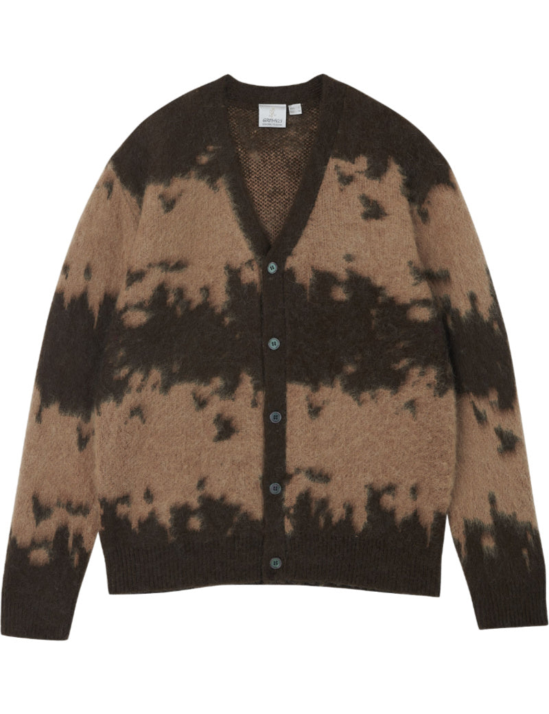 Gramicci Mohair Splatter Cardigan Taupe Front