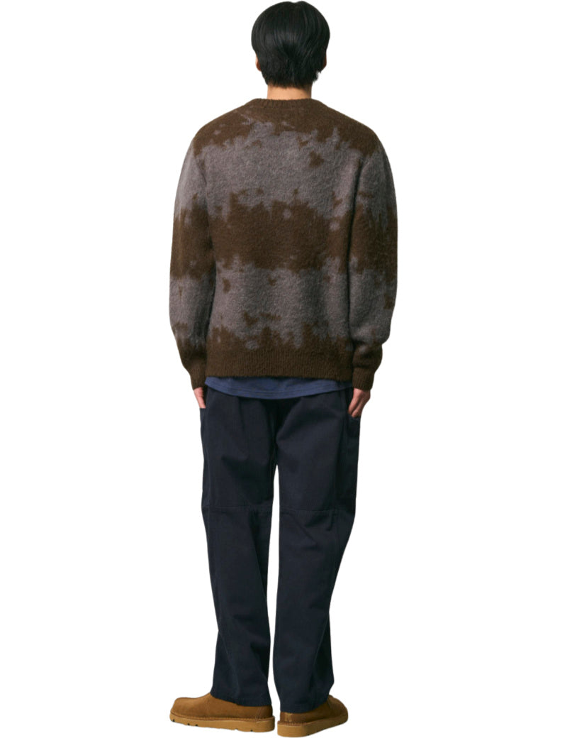Gramicci Mohair Splatter Sweater Slate On Model BAck