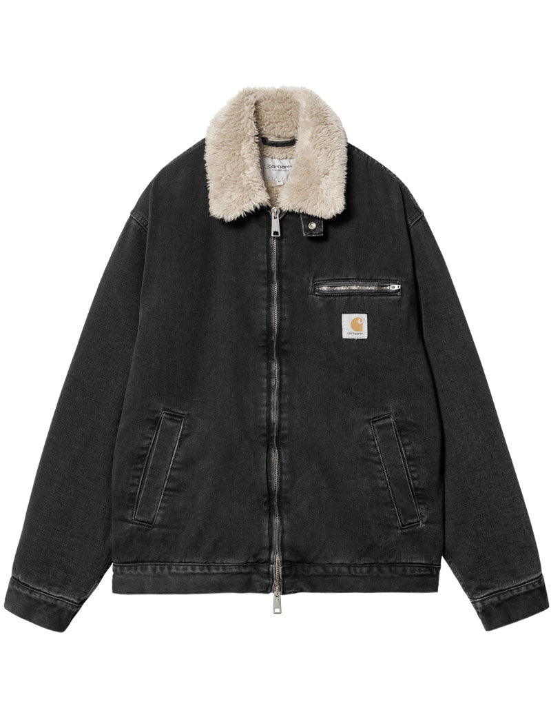 Carhartt WIP Herald Jacket Organic Denim Black Wall Stone Washed