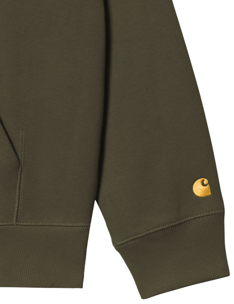 Carhartt Wip Hooded Chase Sweat Olive Gold