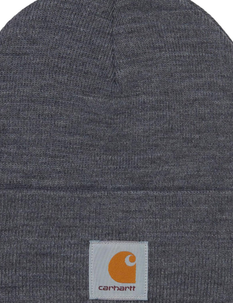Carhartt WIP Acrylic Watch Hat Dark Grey Heather Square Label