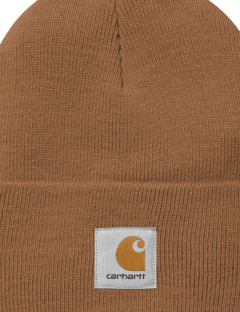 Carhartt WIP Acrylic Watch Hat Hamilton Brown Square Label