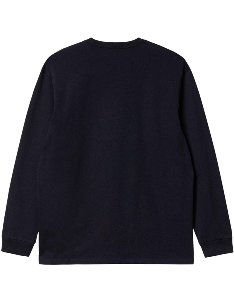 Carhartt Wip Chase Long Sleeve T-Shirt Dark Navy Back View