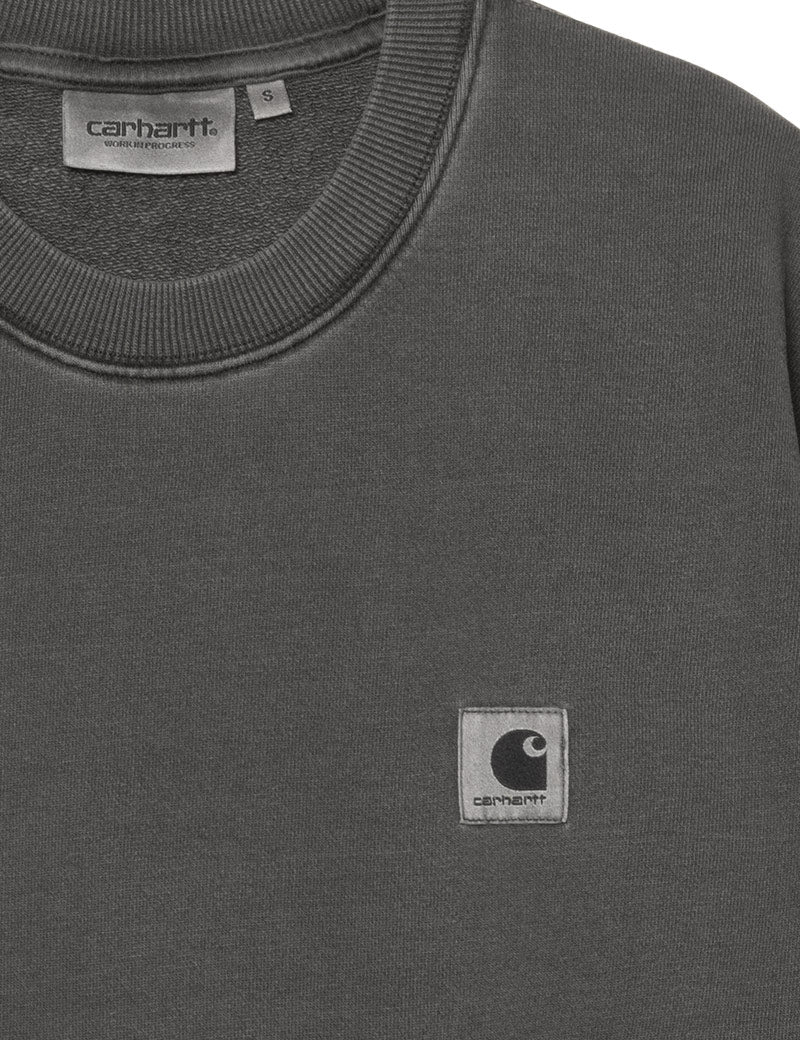 Carhartt WIP W' Nelson Sweatshirt Black Garment Dyed Square Label