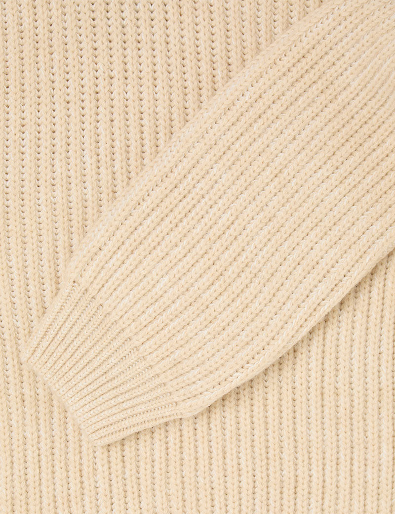 Edwin Roni High Collar Sweater Beige