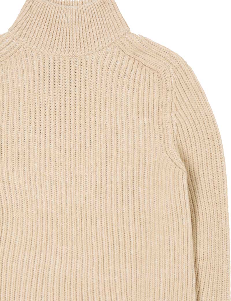 Edwin Roni High Collar Sweater Uniform Beige