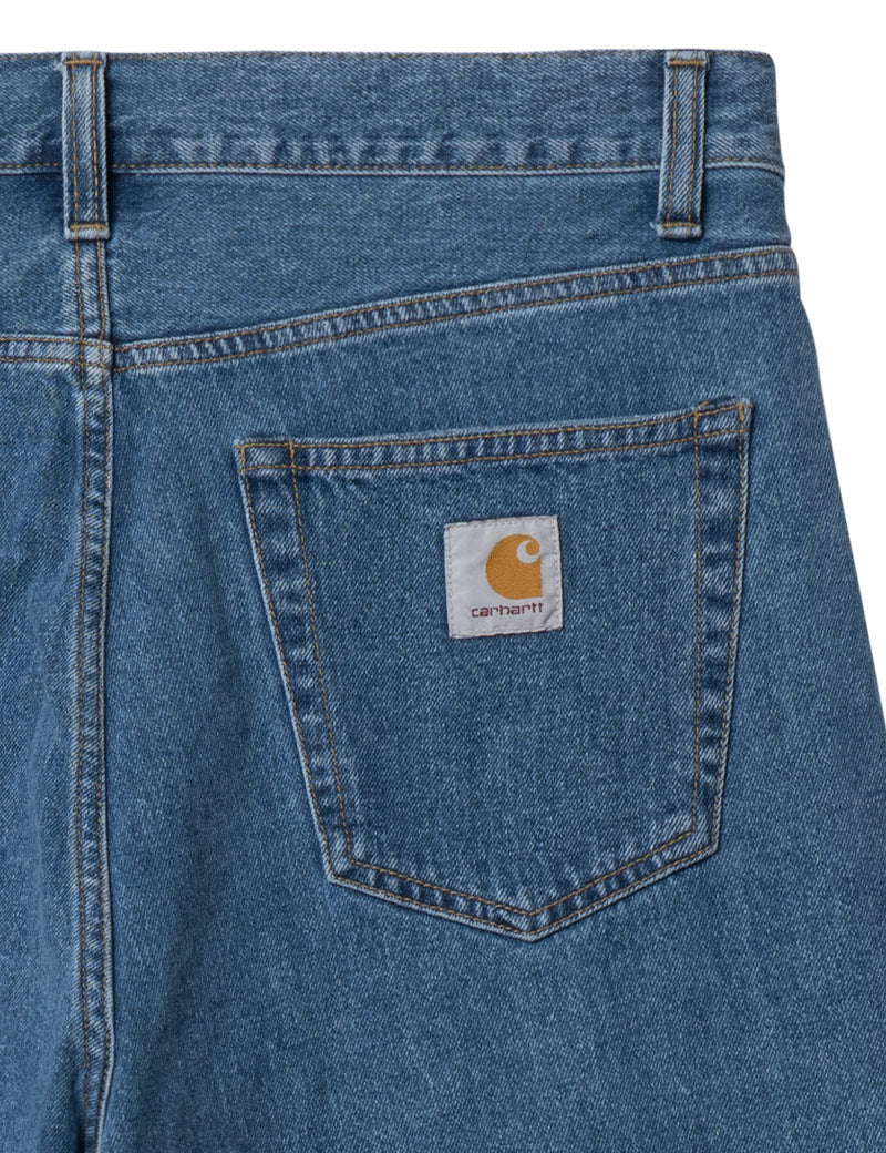 Carhartt WIP Landon Shorts Blue, Heavy Stone Wash Pocket Detail