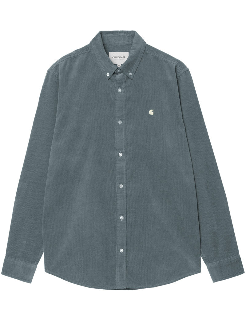Carhartt WIP Long Sleeve Madison Fine Cord Shirt Cozy Blue Wax