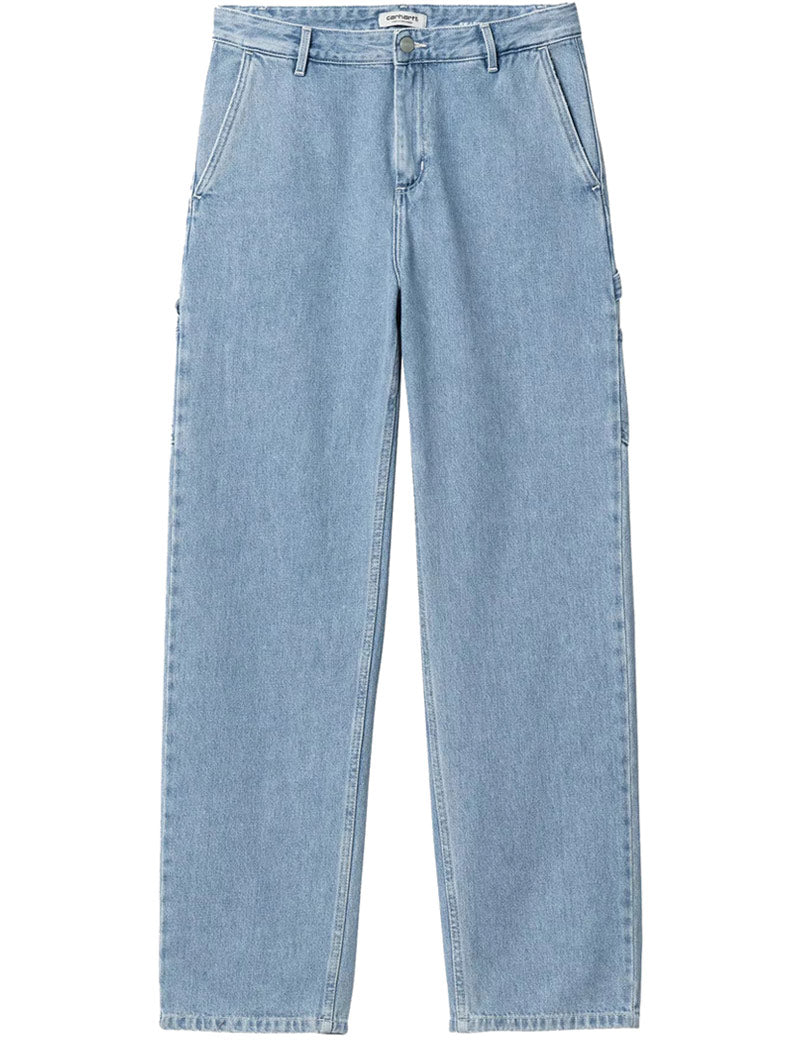 Carhartt WIP W' Pierce Pant Straight Blue Stone Bleached Front