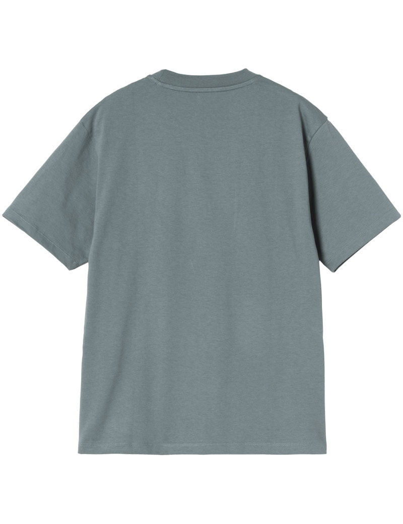 Carhartt WIP W' S/S Pocket Heart T-Shirt Cozy Blue Red Back