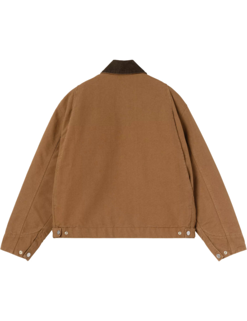 Carhartt WIP Women's OG Detroit Jacket Brown & Tobacco Rinsed Back View