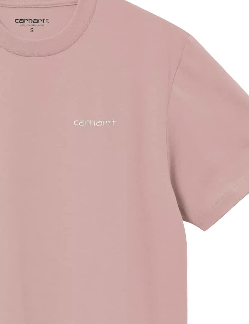 Carhartt WIP W' Short Sleeve Script Embroidery T-shirt Gentle Pink Cinnerus Embroidered Logo