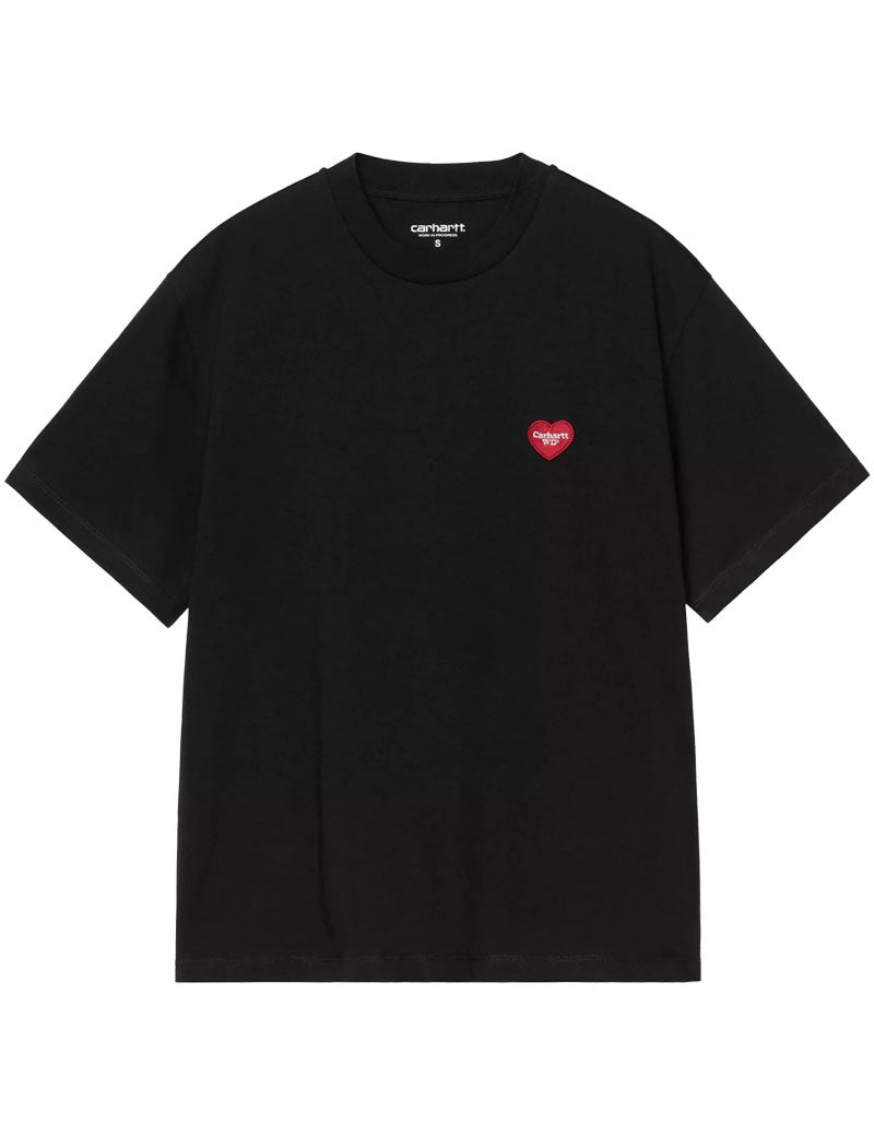 Carhartt WIP W' Short Sleeved Heart Patch T-Shirt Black Red