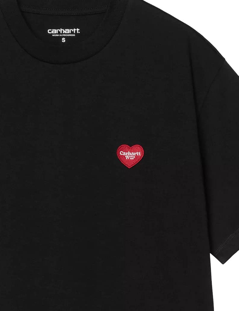 Carhartt WIP W' Short Sleeved Heart Patch T-Shirt Black Red