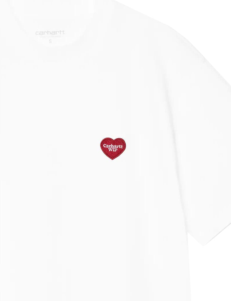 Carhartt WIP W' Short Sleeved Heart Patch T-Shirt White Red