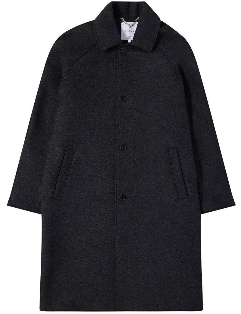 Edwin Mac Wool Coat Dark Grey Marl