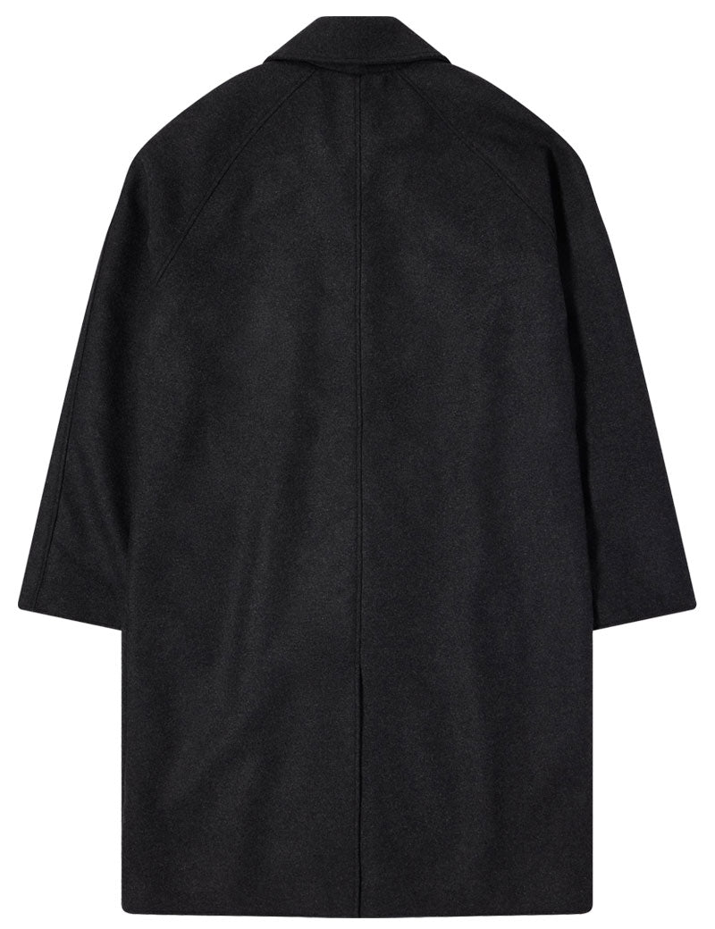 Edwin Mac Wool Coat Dark Grey Marl
