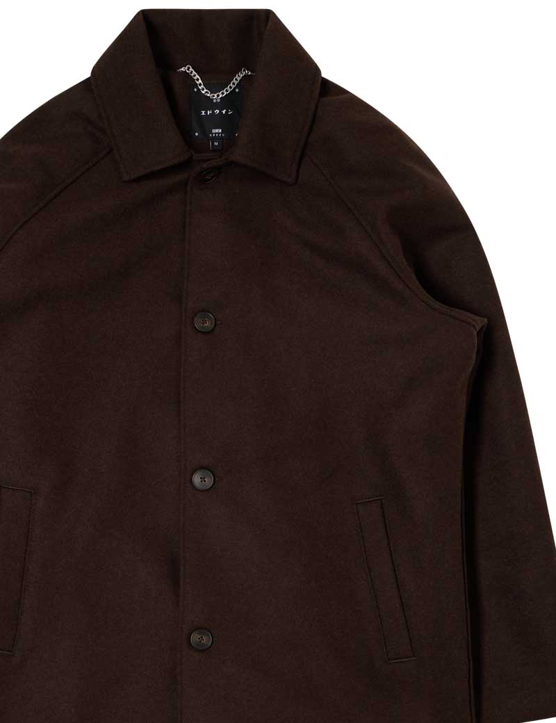 Edwin Mac Wool Coat Dark Brown