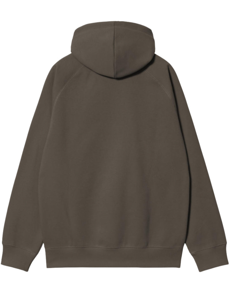 Carhartt Wip Hooded Chase Sweatshirt Shungite & Gold Back View