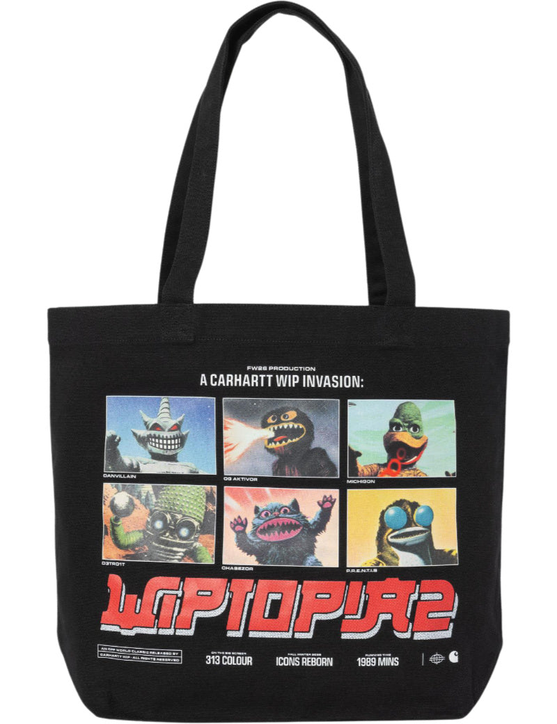 Carhartt WIP Canvas Graphic Tote WIPTOPIA 2 Print Black Main