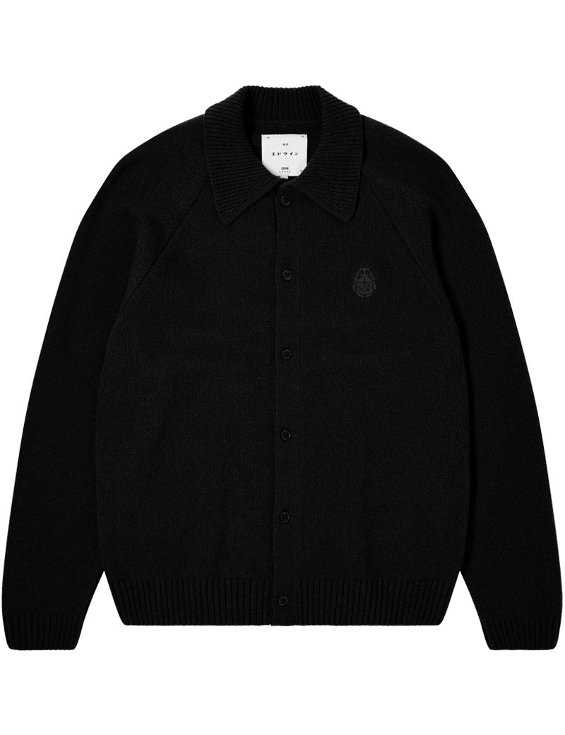 Edwin Mars Polo Cardigan Black