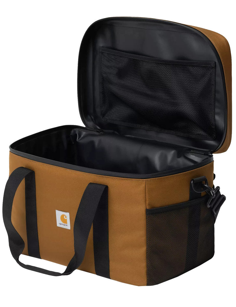 Carhartt WIP Cooler Bag Canvas Hamilton Brown Open