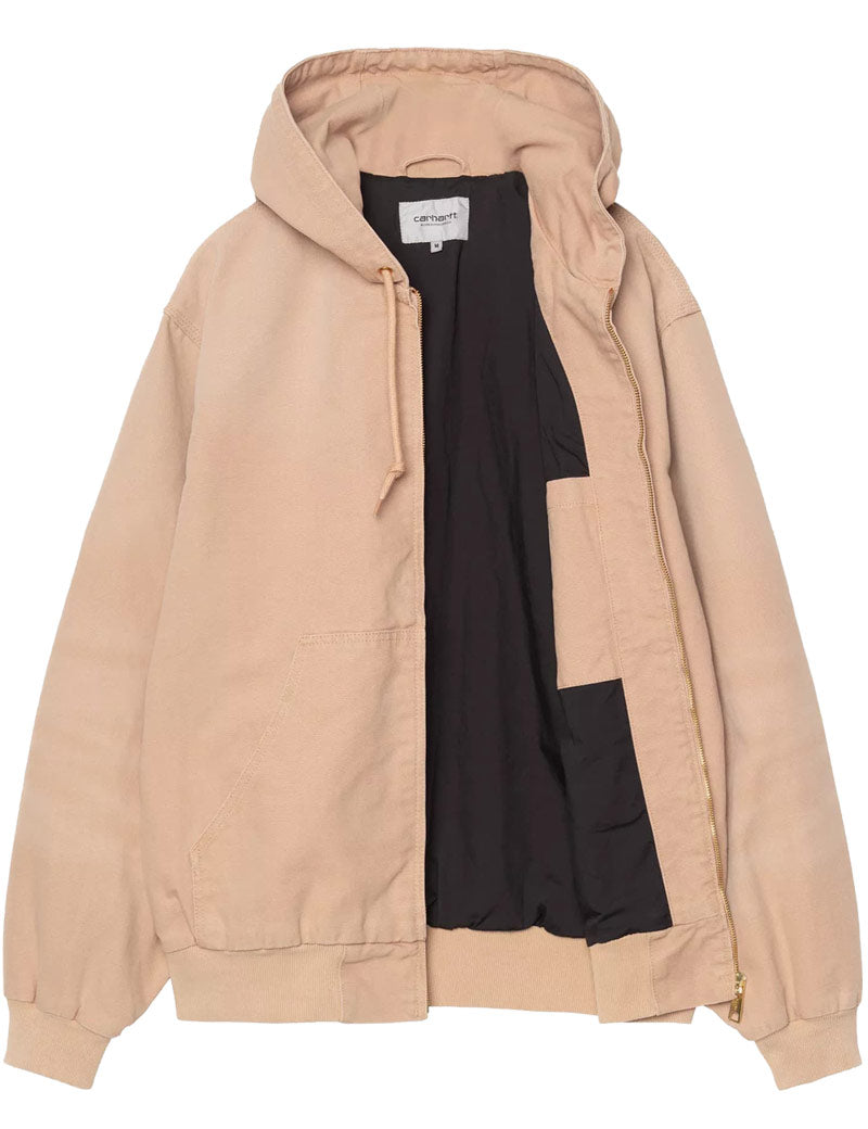 Carhartt WIP OG Active Jacket Dusty H Brown, Stone Canvas Interior Unzipped