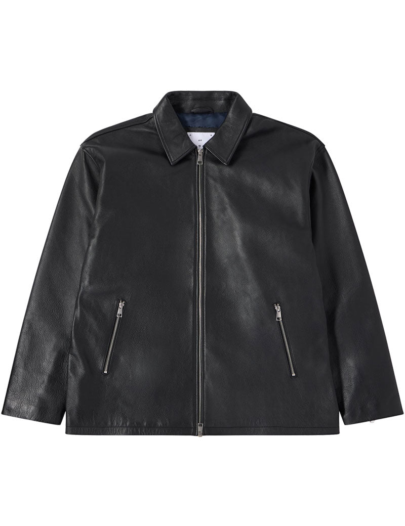 Edwin Fix Leather Jacket Black